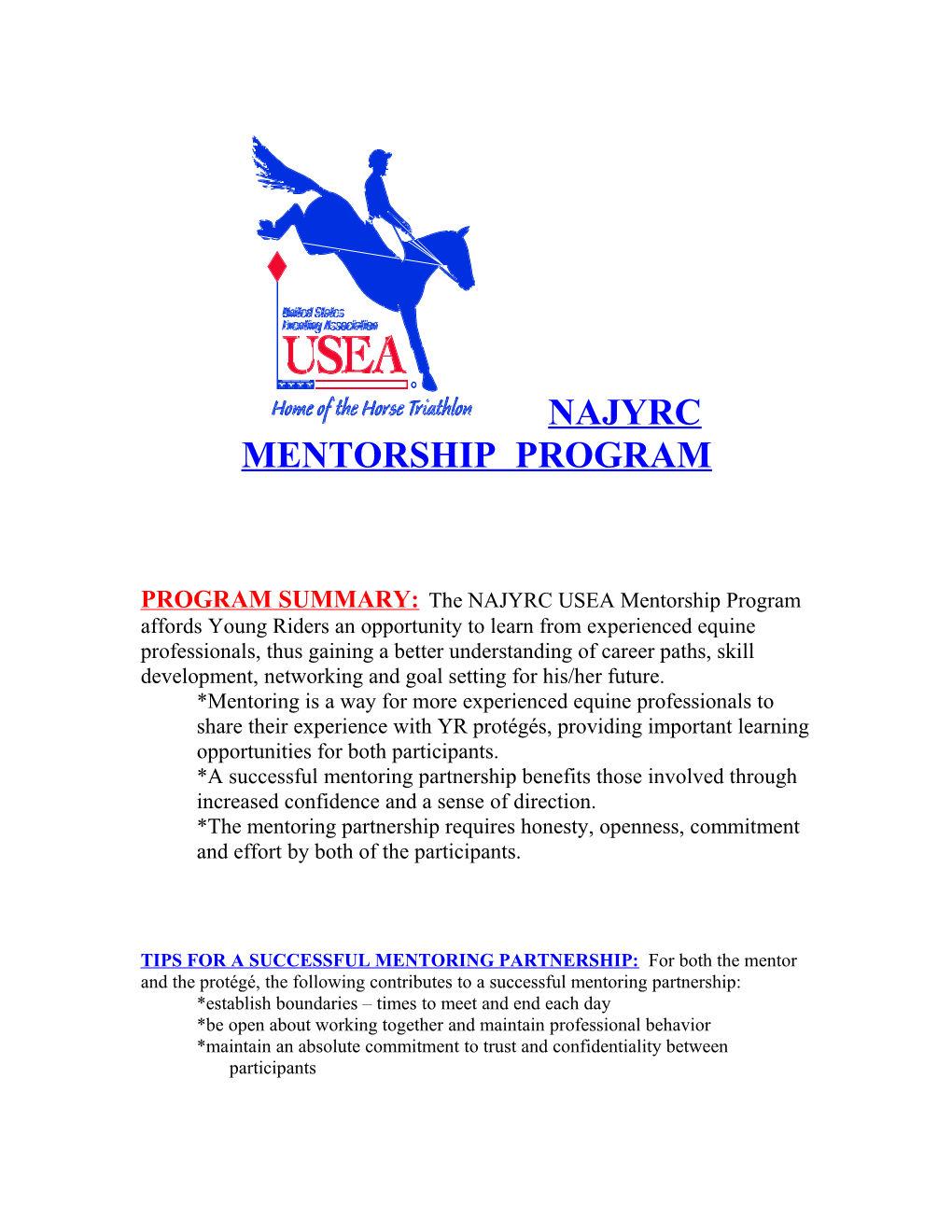 Nayrc Mentorship Program