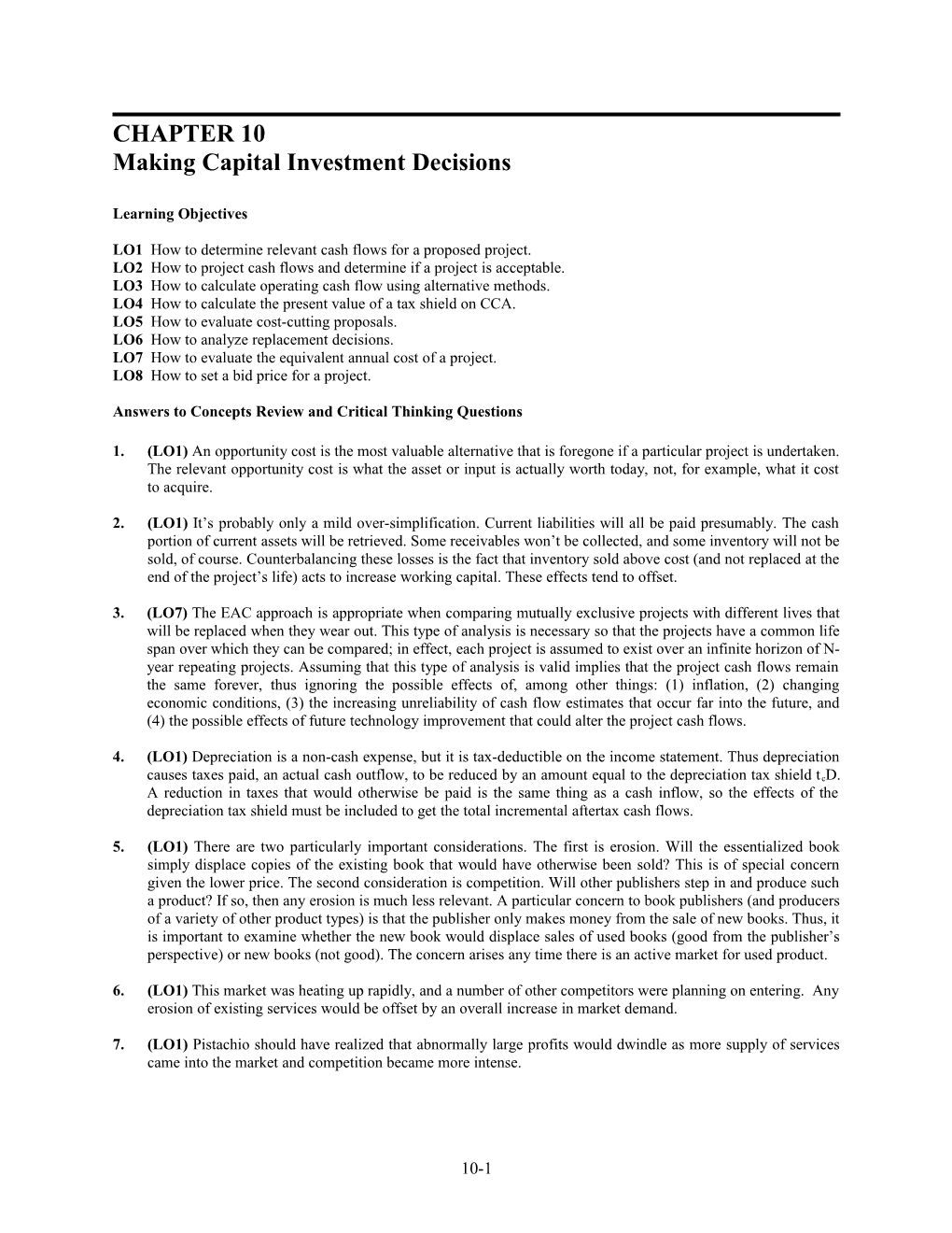 Making Capital Investment Decisions