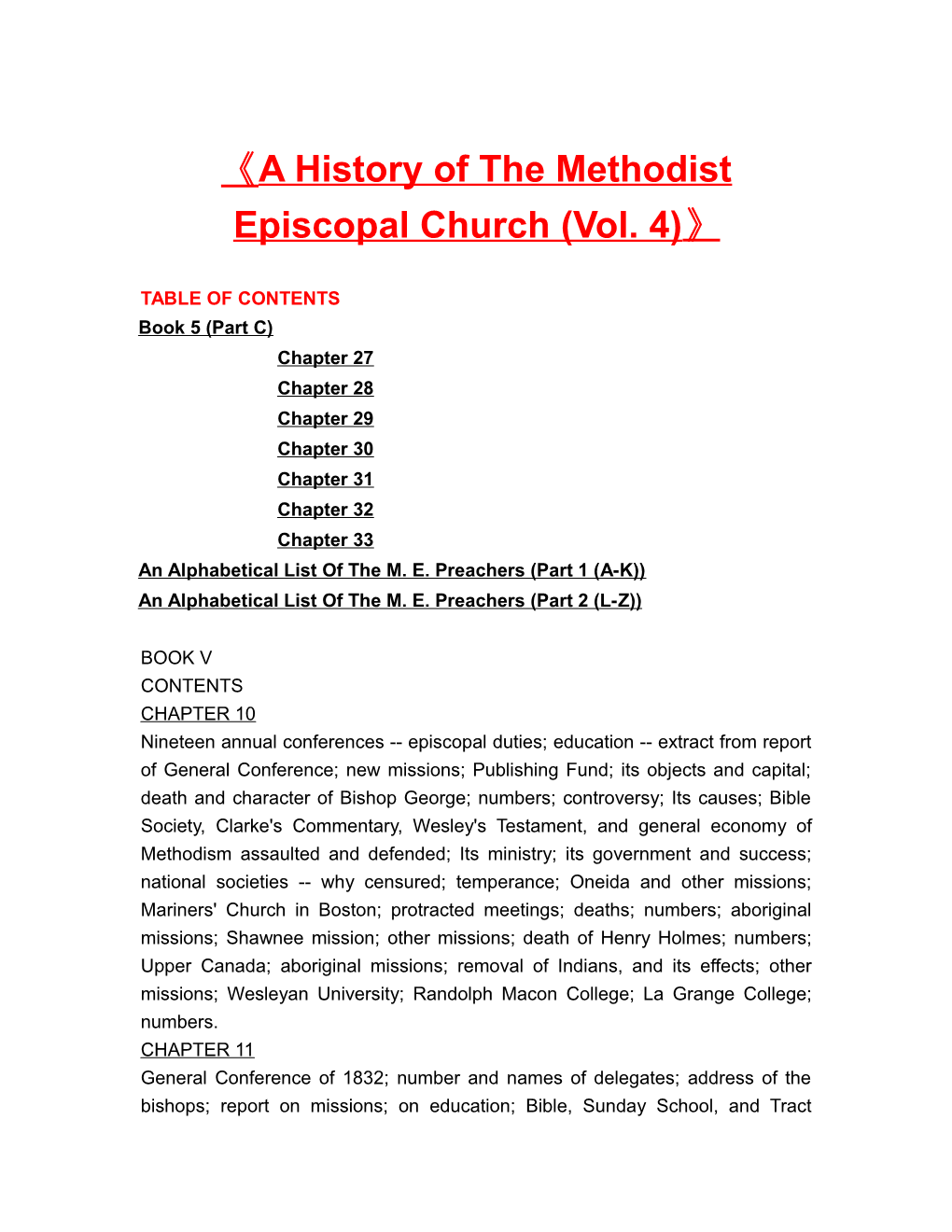 A History of the Methodist Episcopal Church (Vol. 4)