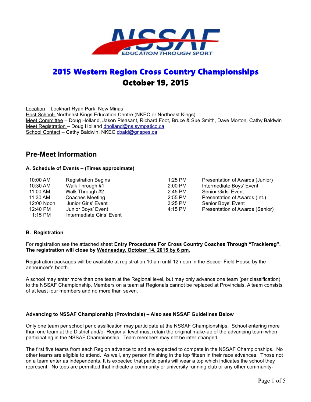 2015 Western Region Cross Country Championships