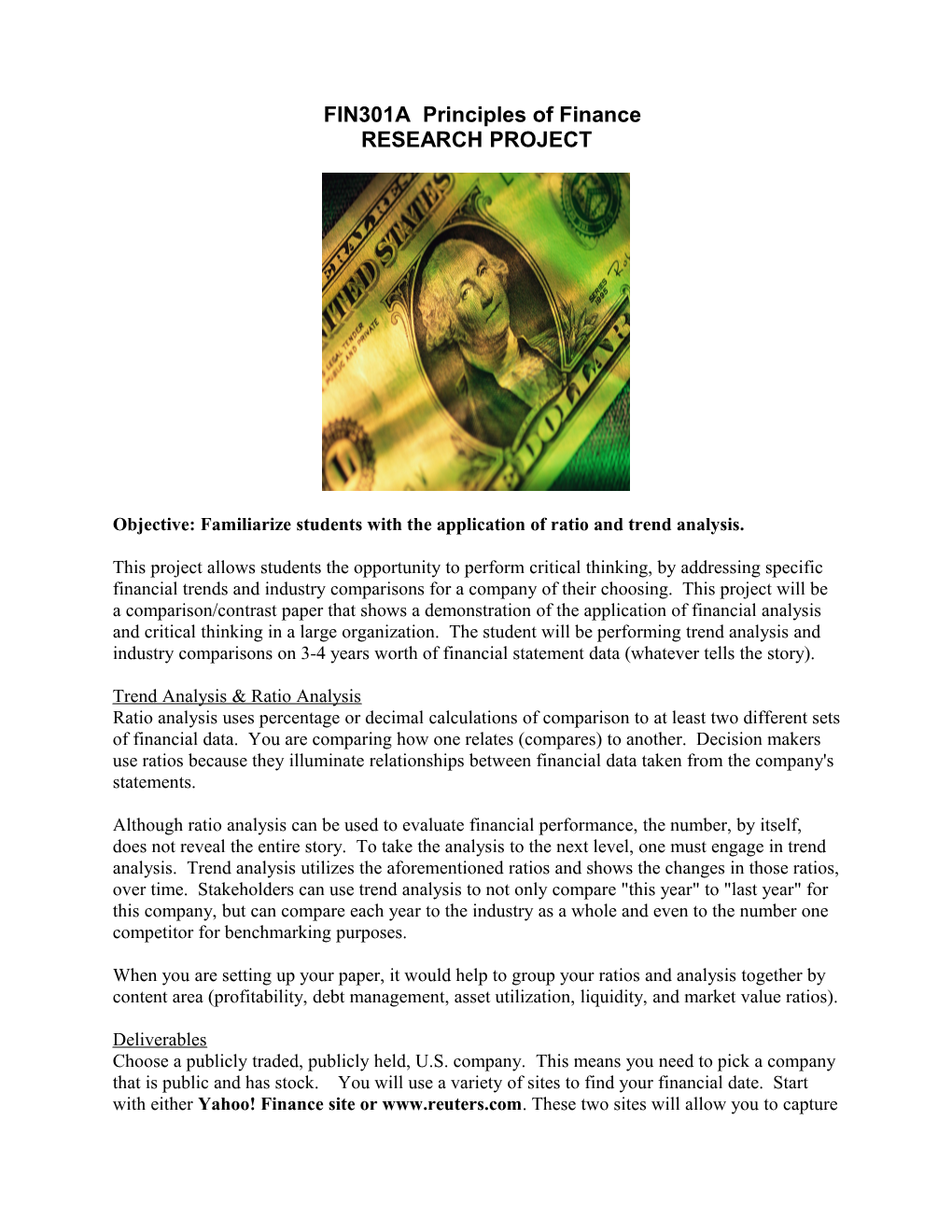 FIN301A Principles of Finance