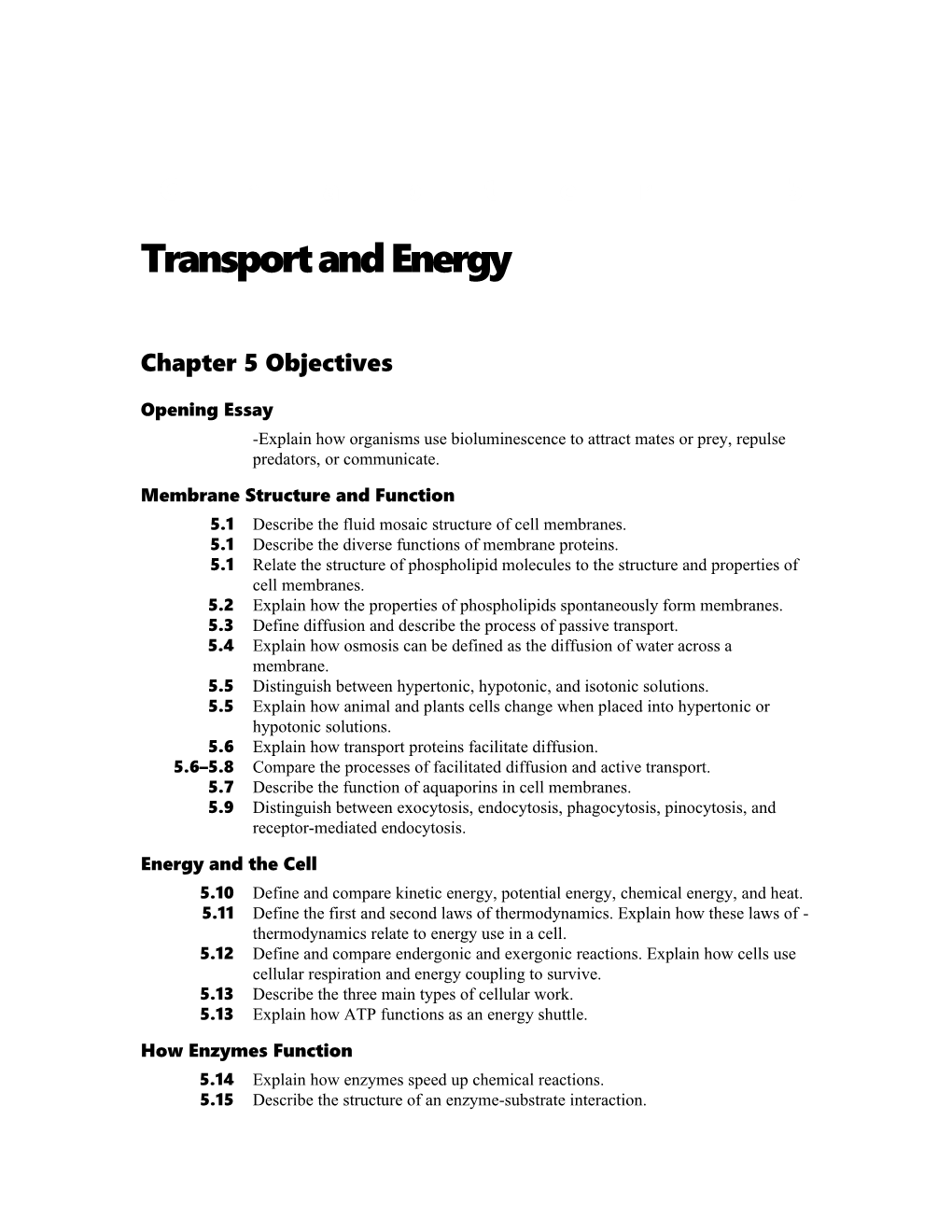 Transport and Energy