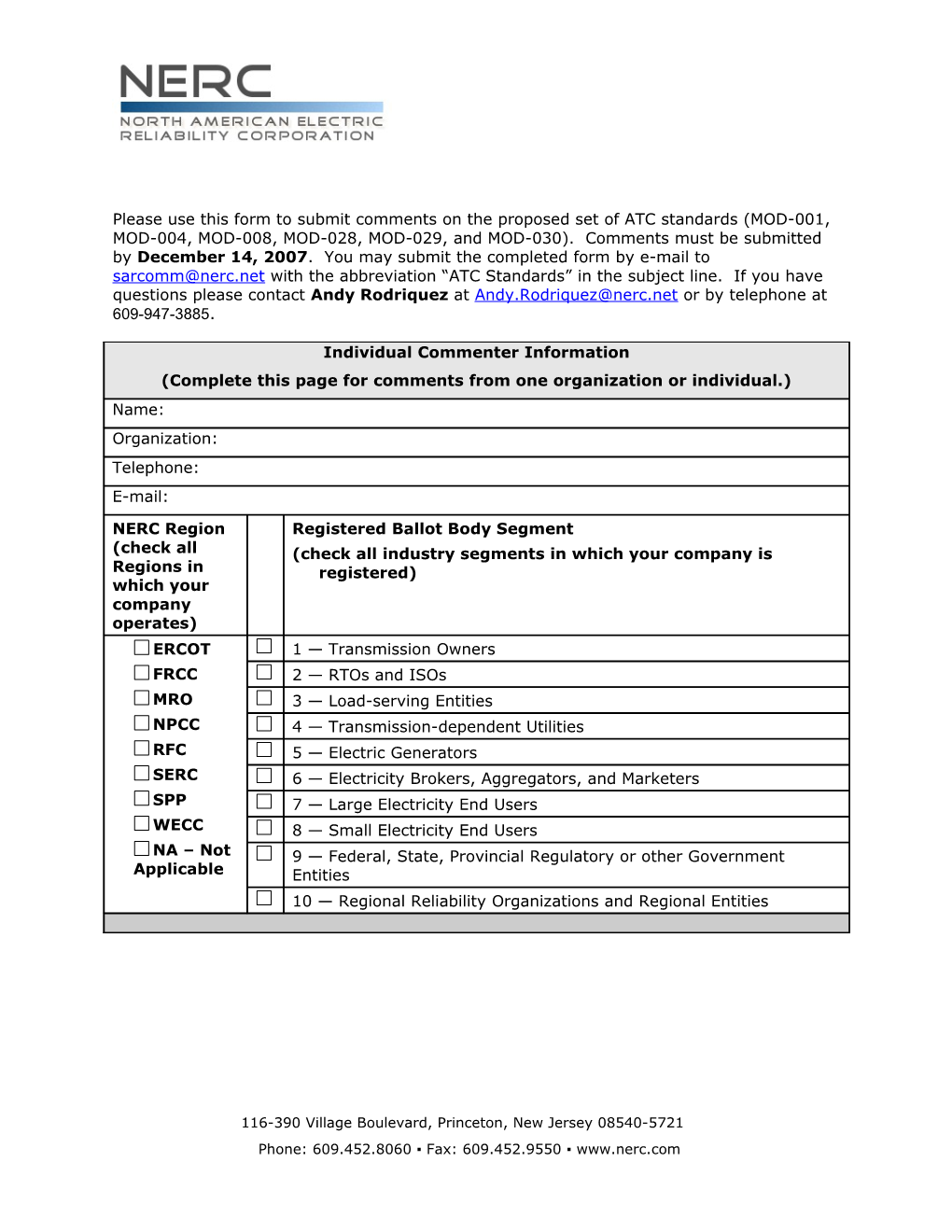 Comment Form 3Rd Draft of Standard MOD-001; 2Nd Draft of Standards MOD-004, MOD-008, MOD-028