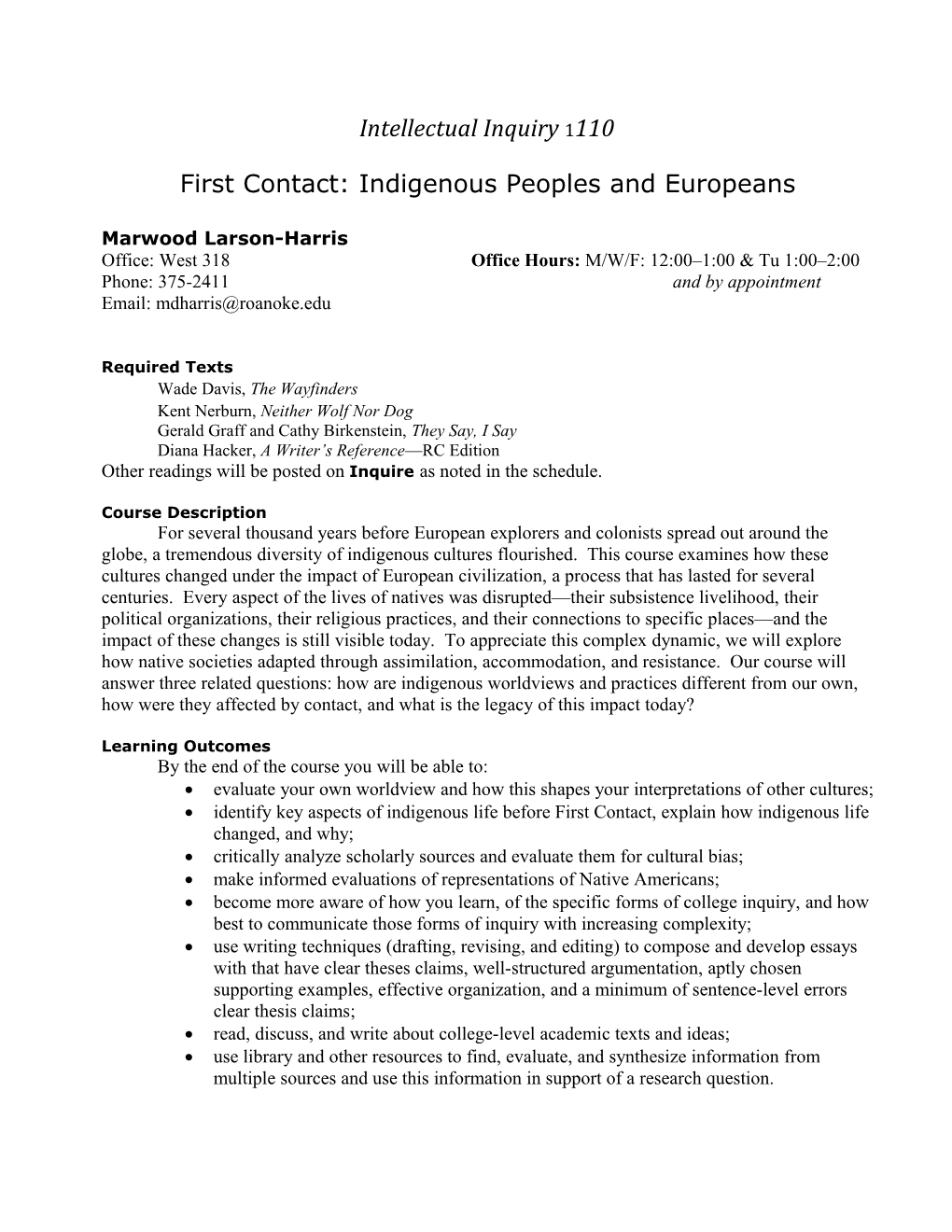 First Contact: Indigenous Peoples and Europeans