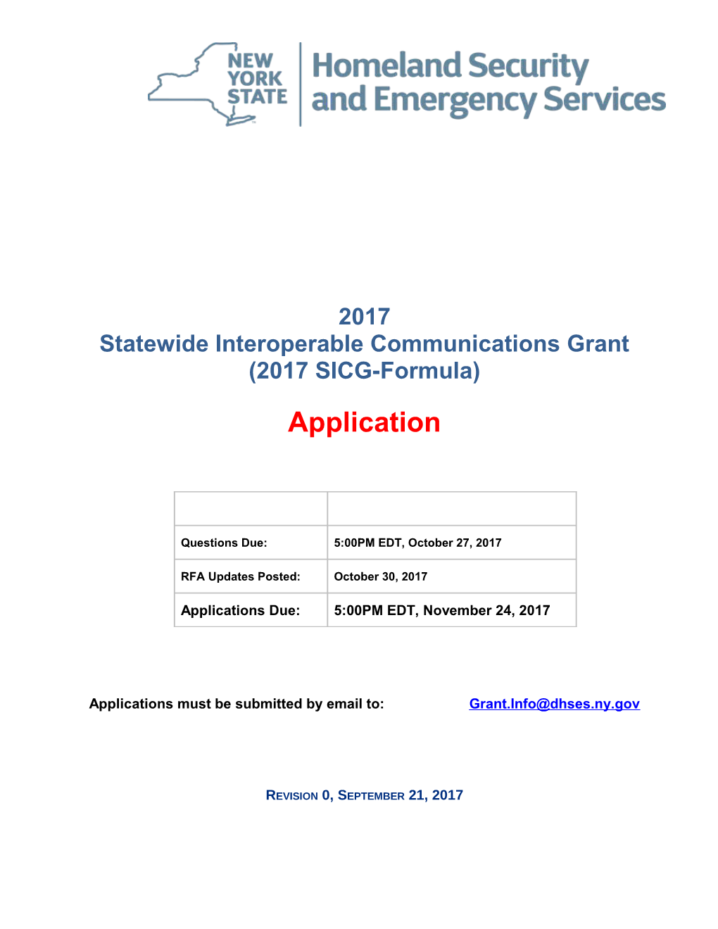 Statewide Interoperable Communications Grant