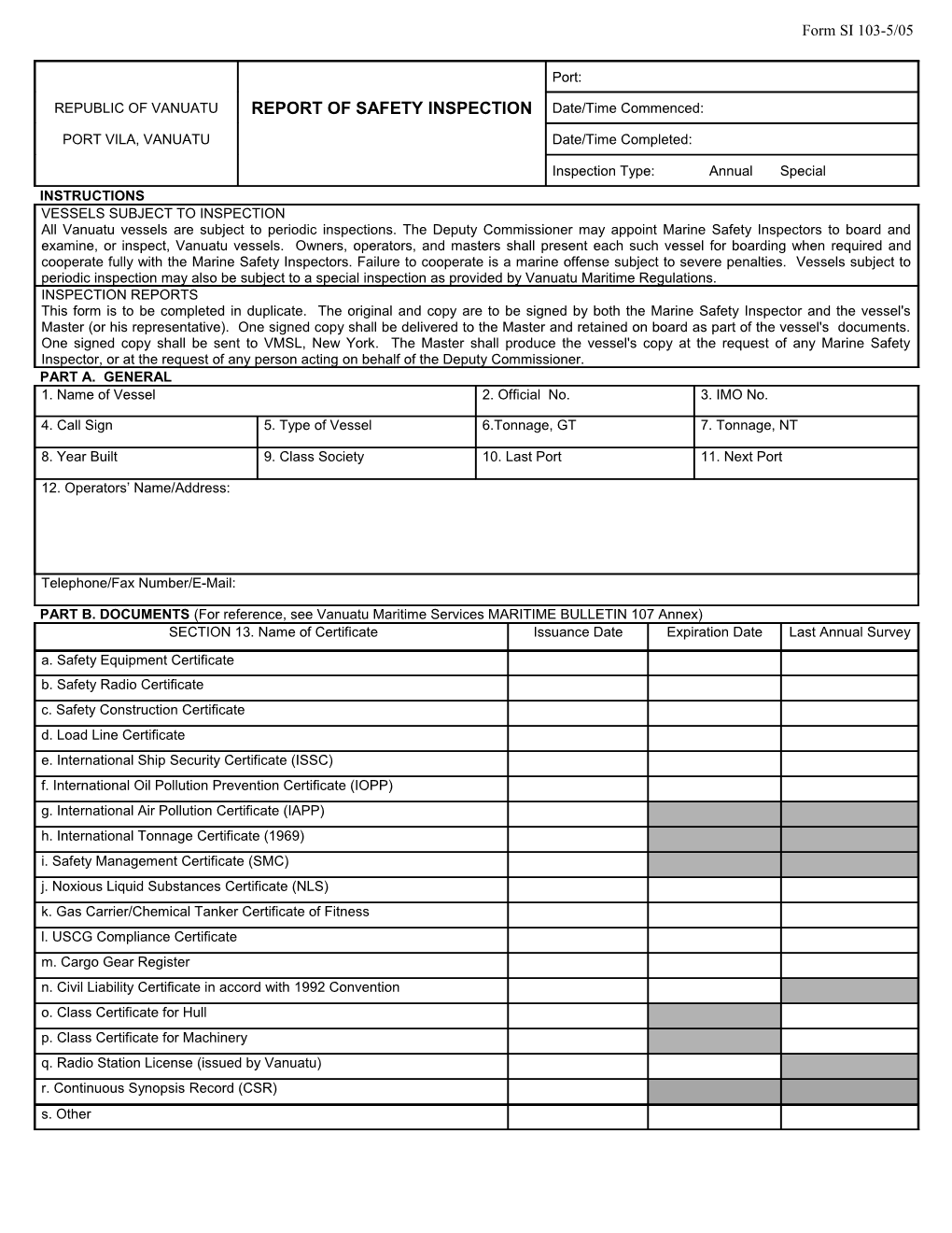 PART C. PUBLICATIONS (Indicate If on Board)