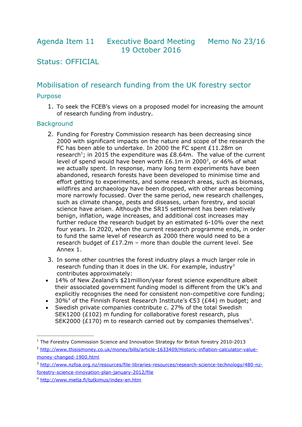 Mobilisation of Research Funding from the UK Forestry Sector