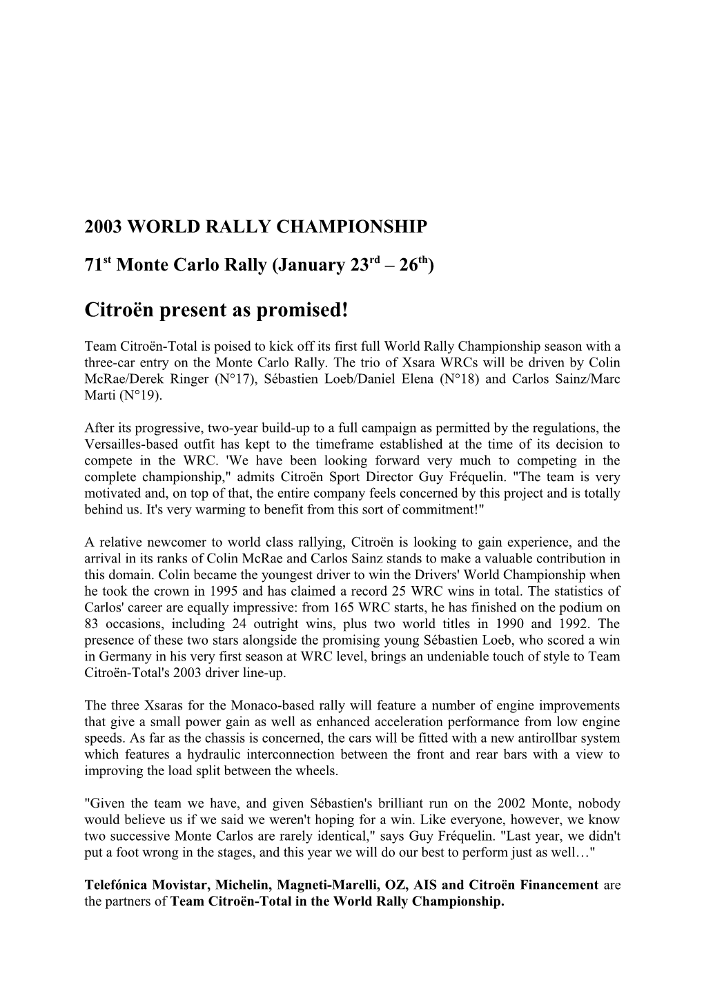 2003 World Rally Championship