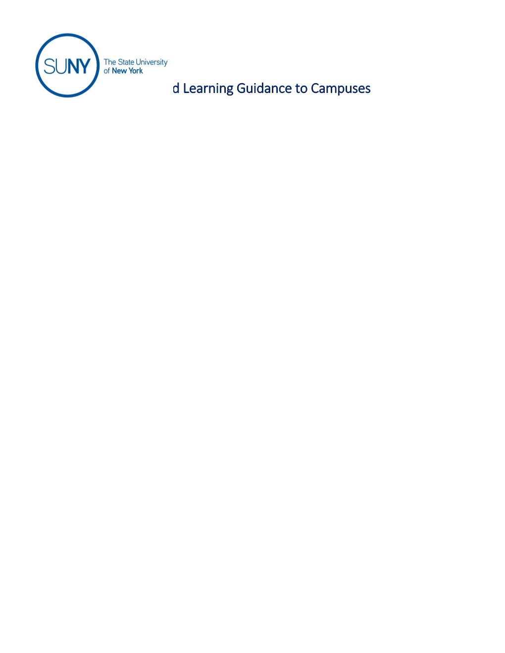 Applied Learning Guidance to Campuses