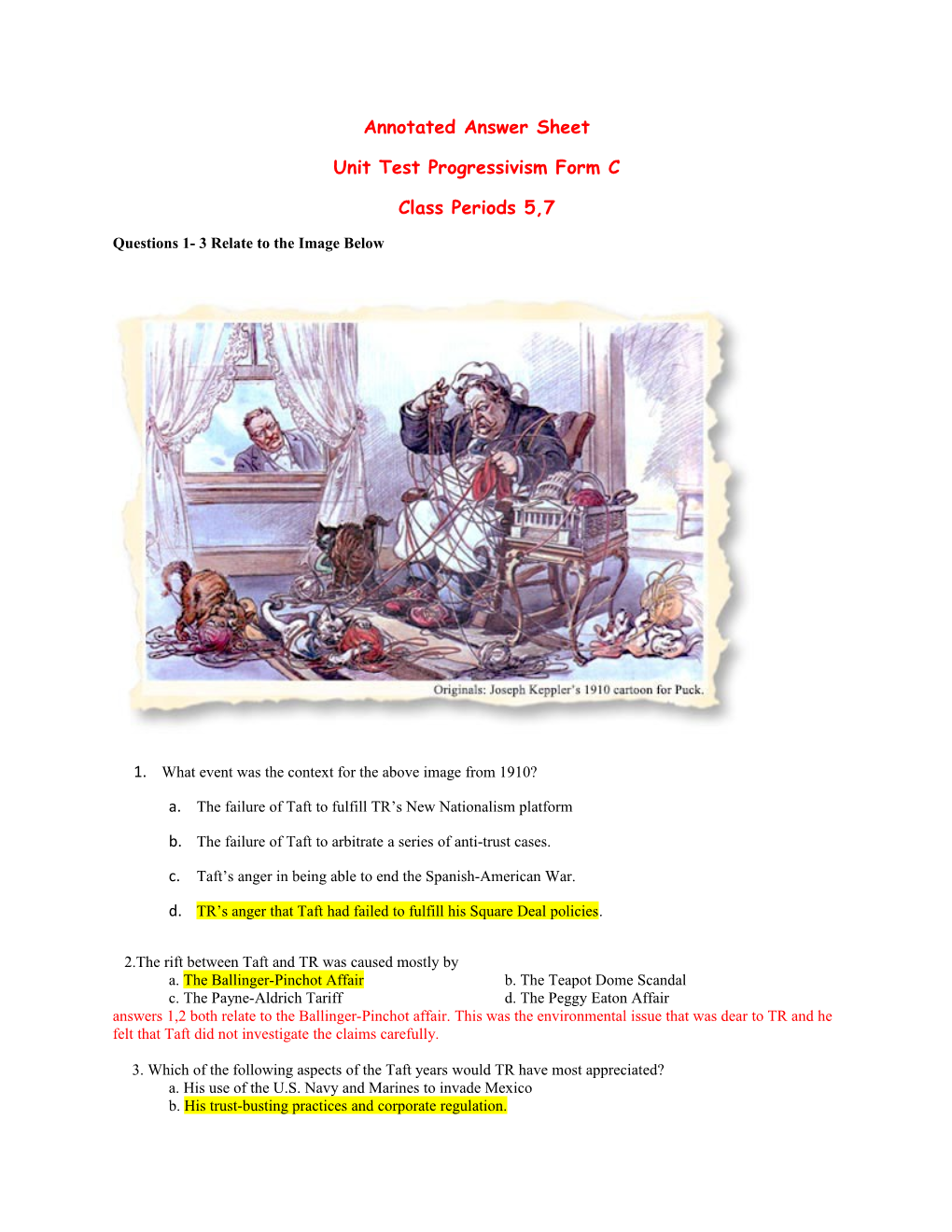 Unit Test Progressivism Form C