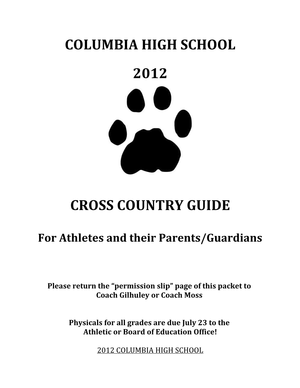 For Athletes and Their Parents/Guardians