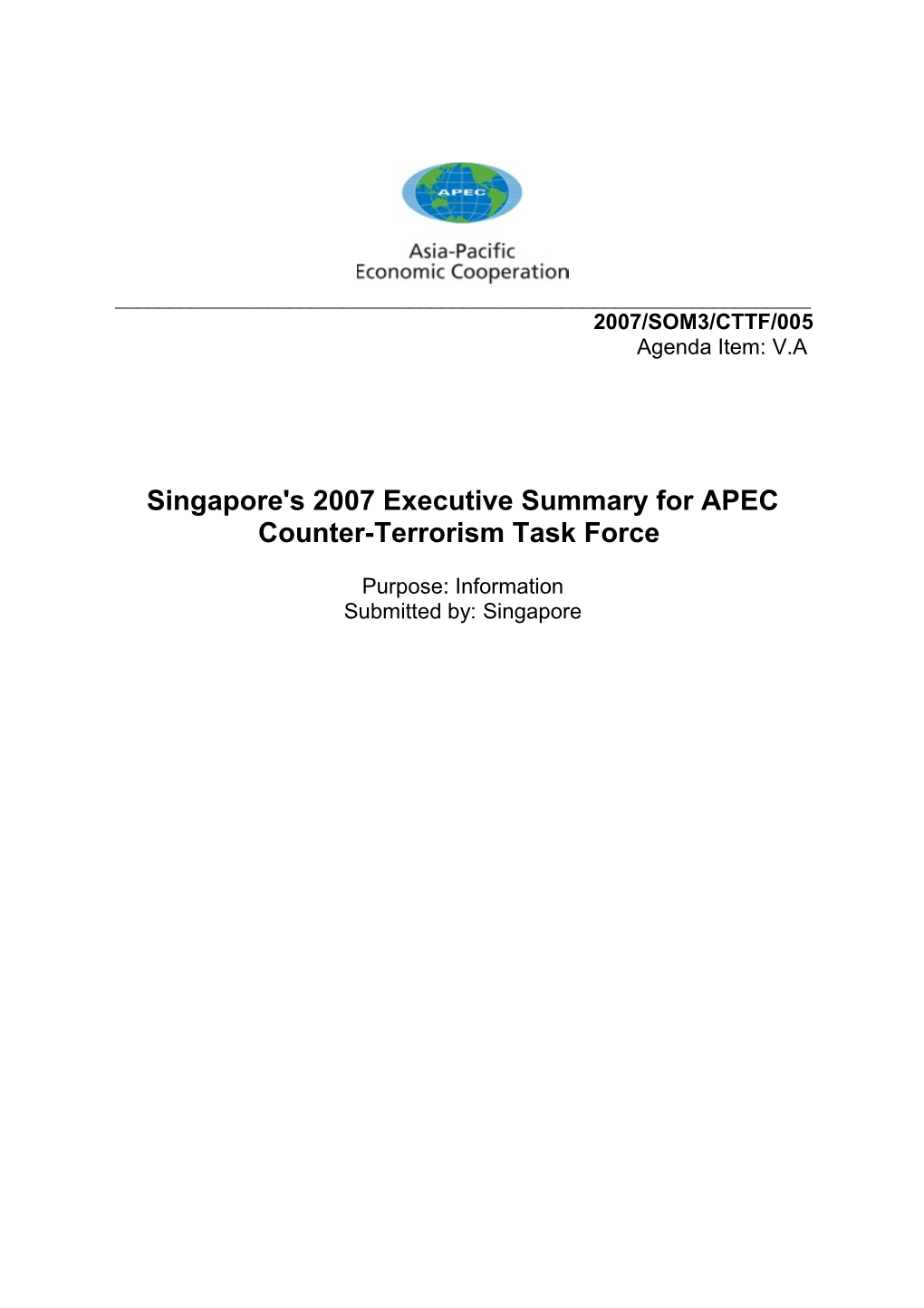 Summary of Singapore S CTAP Report