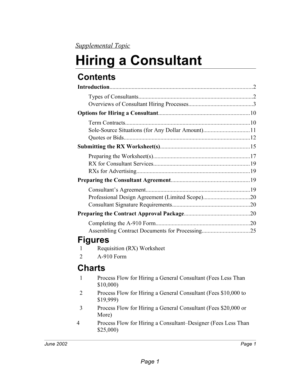 Hiring a Consultant