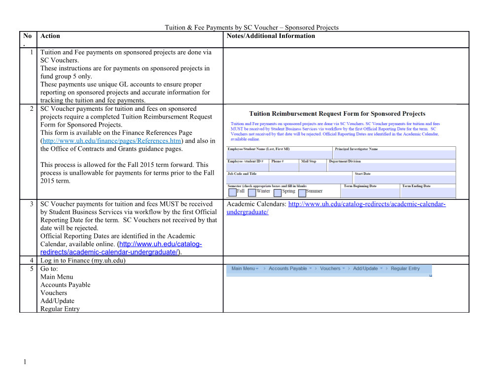 Tuition & Fee Payments by SC Voucher Sponsored Projects