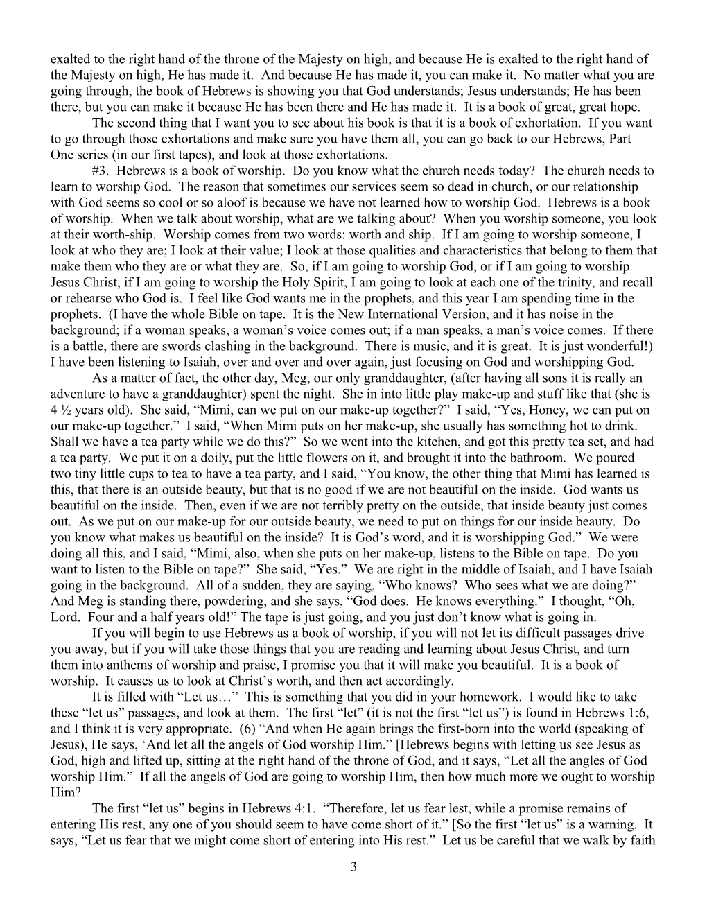 Hebrews Part Two Lesson One