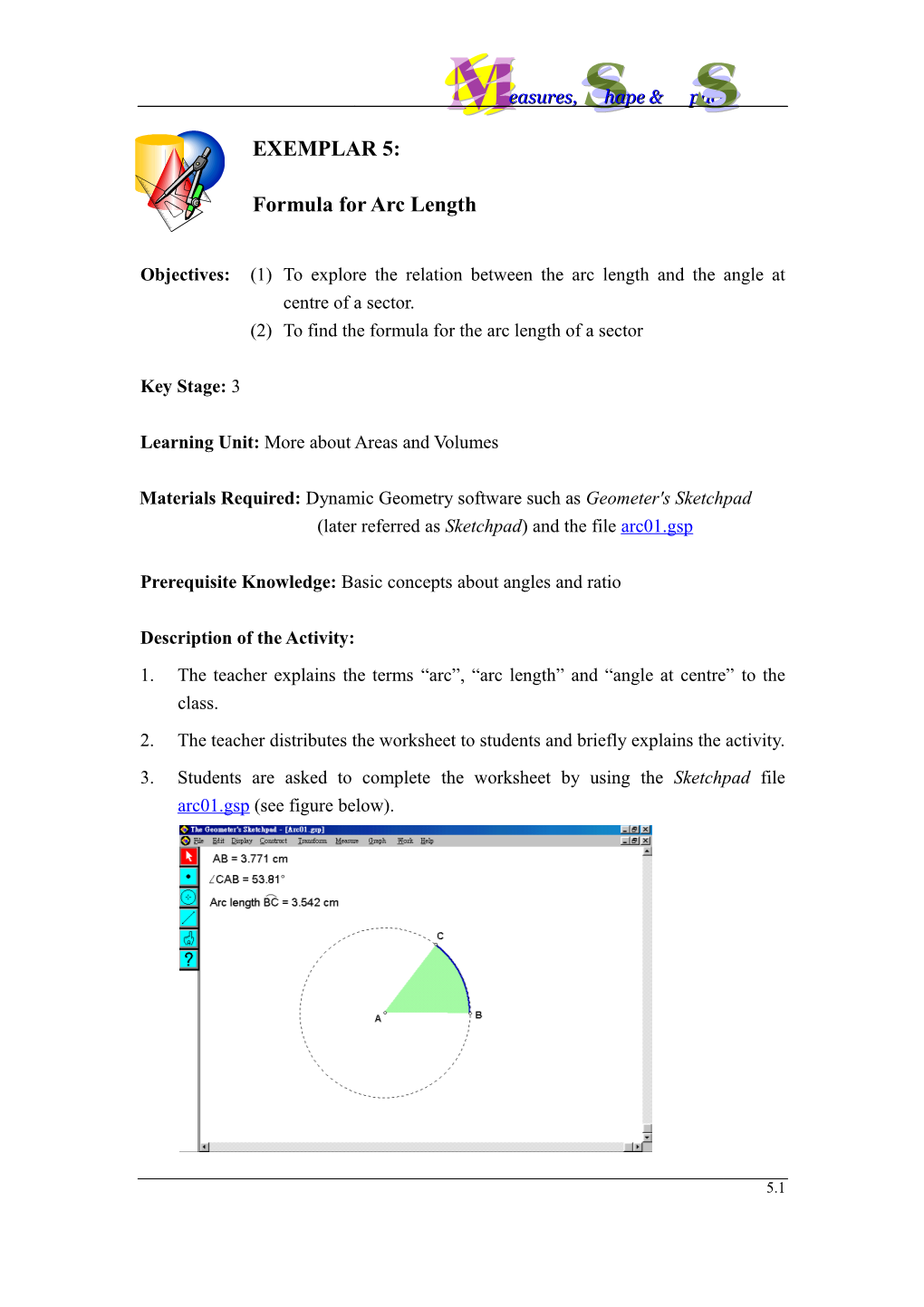 (2)To Find the Formula for the Arc Length of a Sector