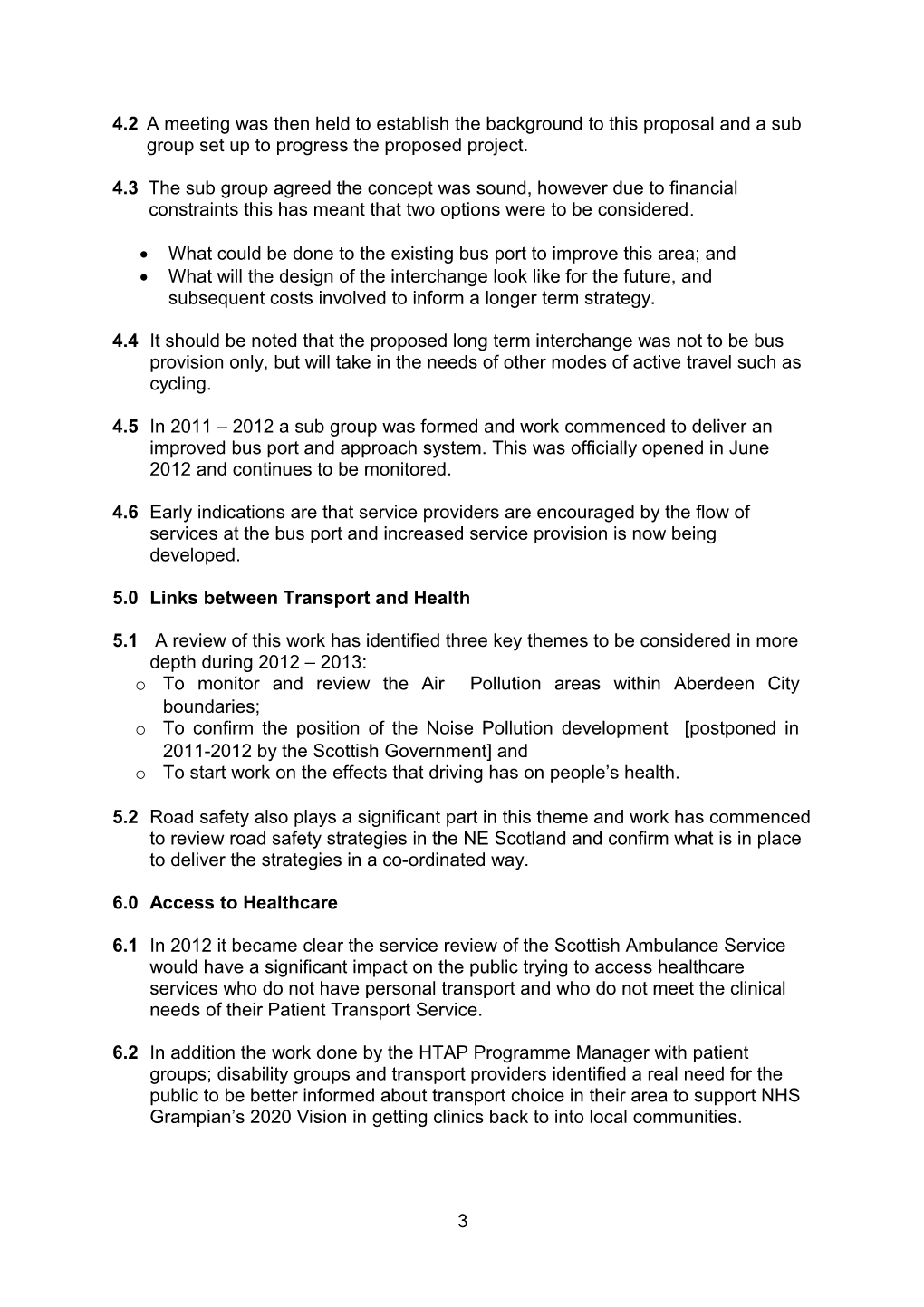 Item 9 for 2 Oct 2012 Health and Transport Action Plan