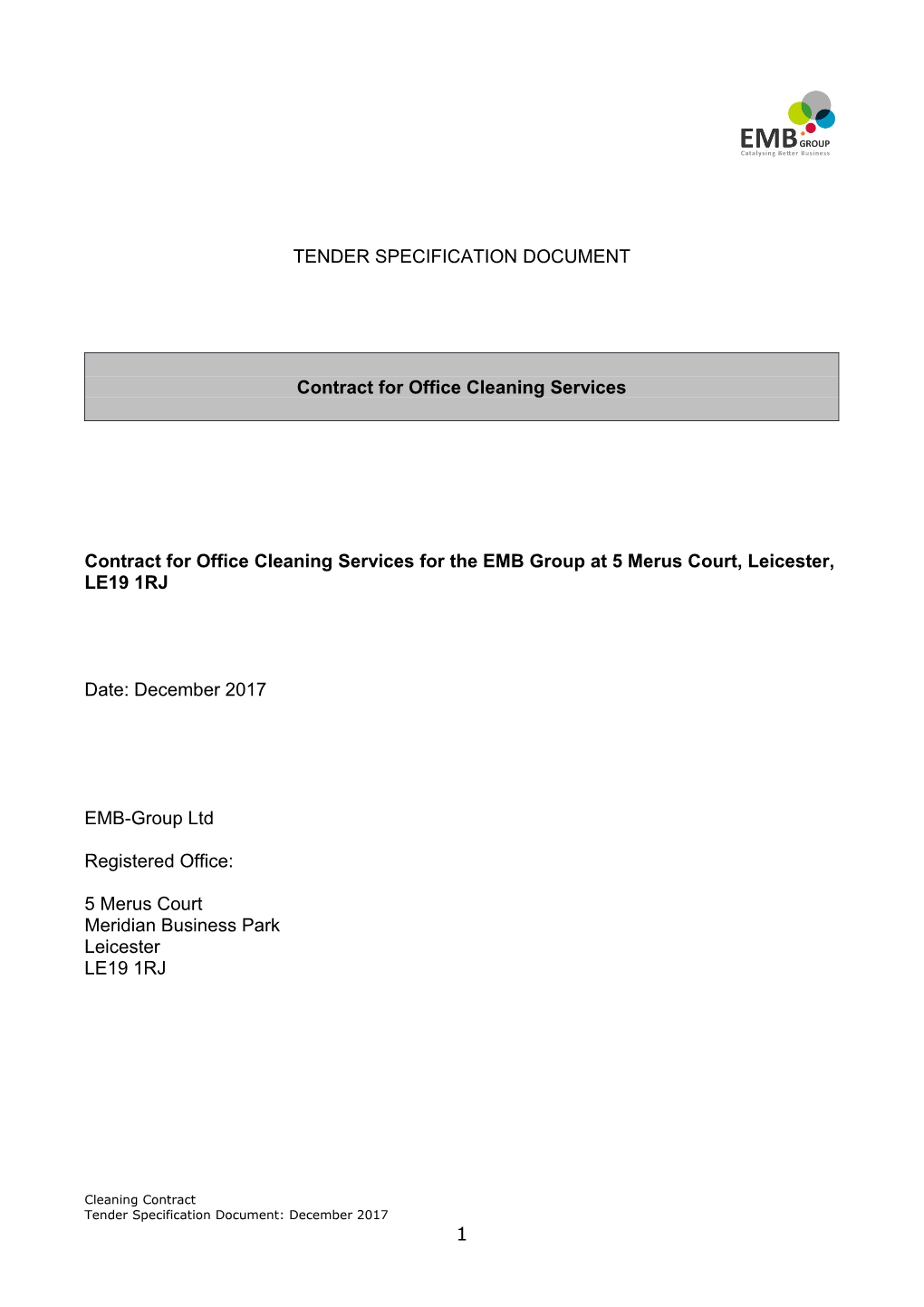 Tender Specification Document