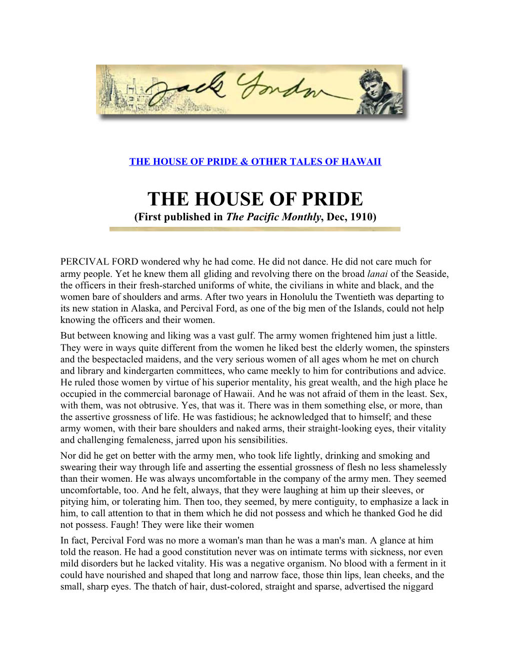 The House of Pride & Other Tales of Hawaii