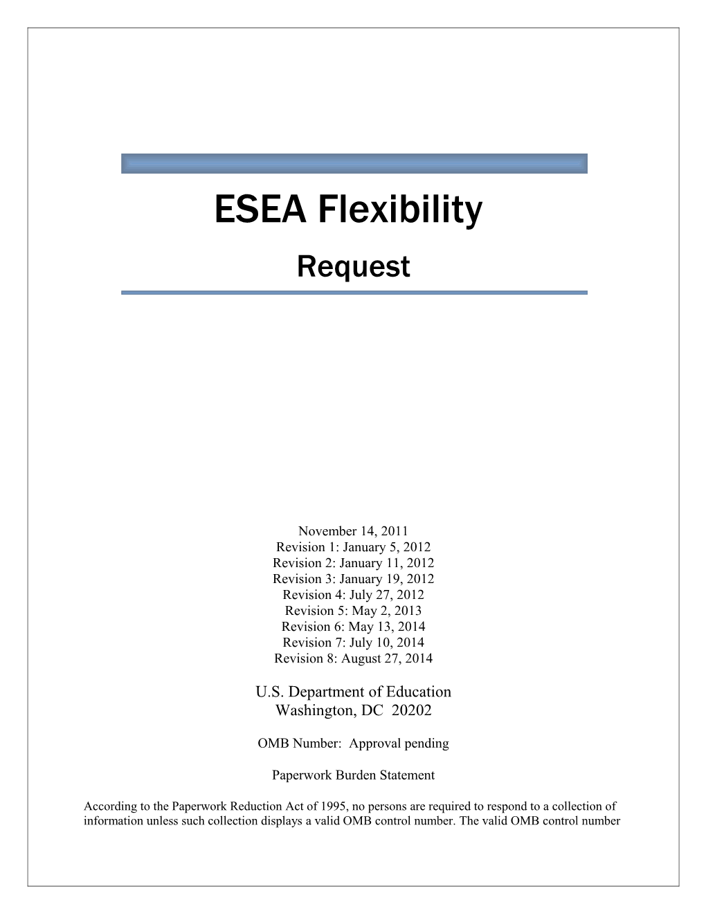 Tennessee ESEA Flexibility Request Amended 8.31.12