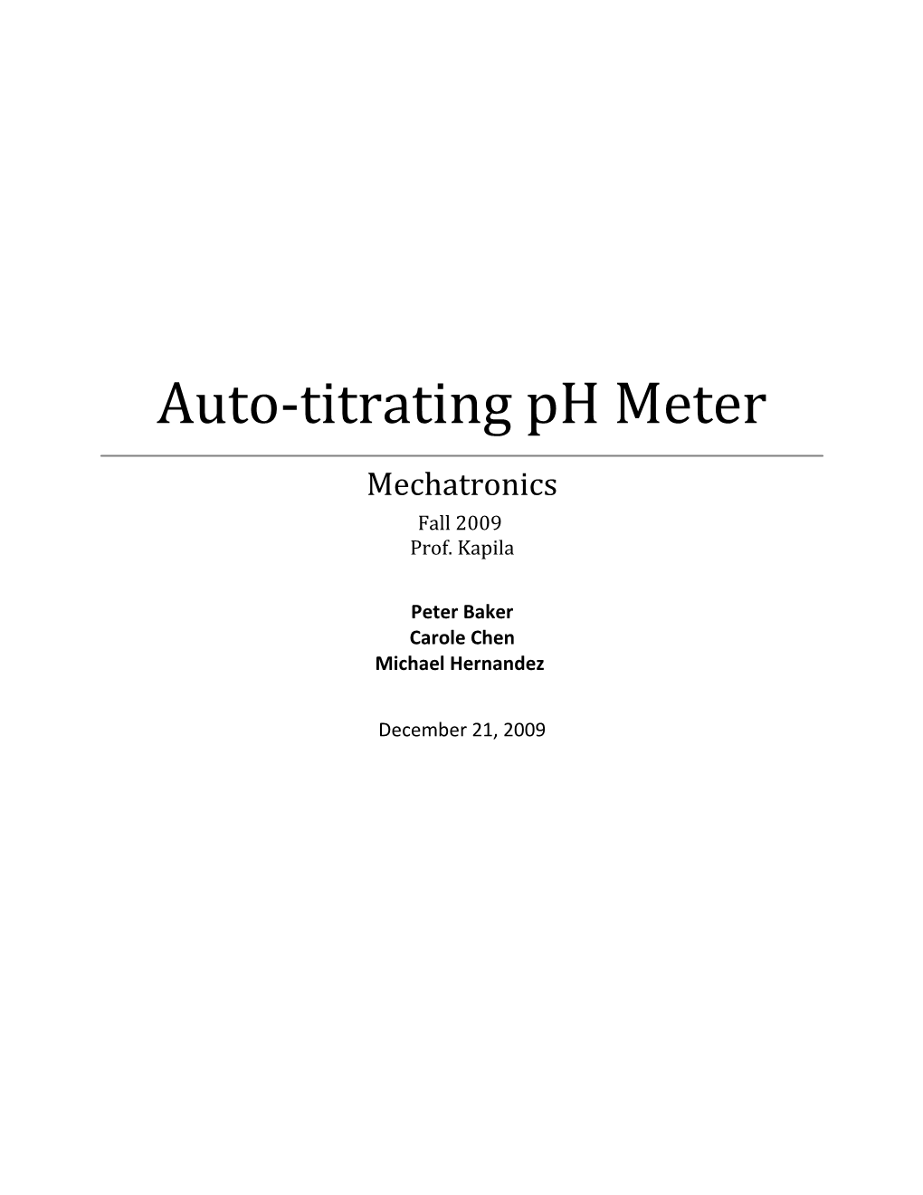 Auto-Titrating Ph Meter