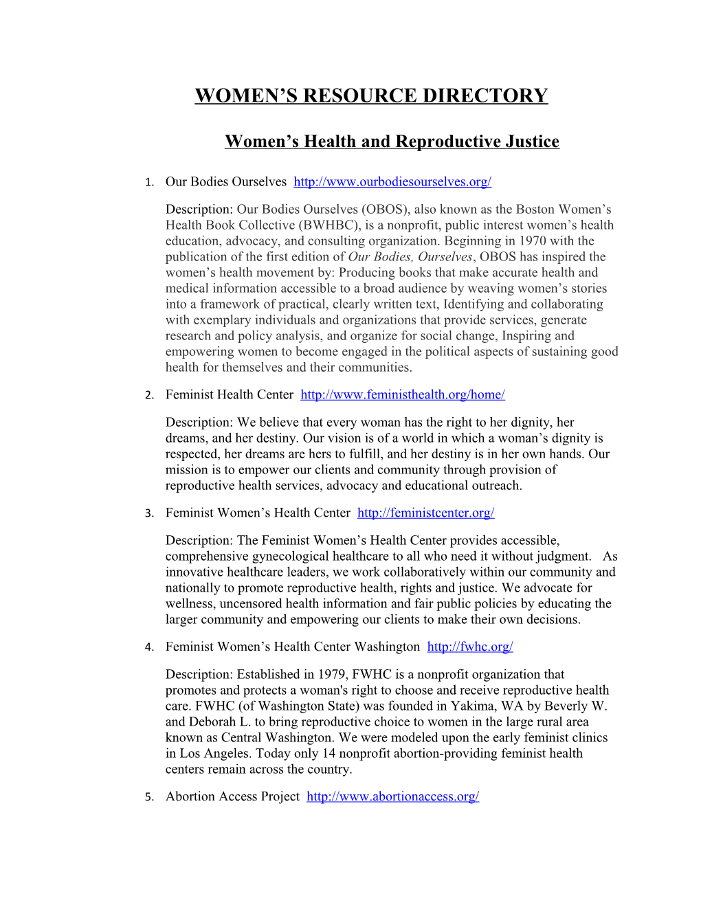 Women S Health and Reproductive Justice