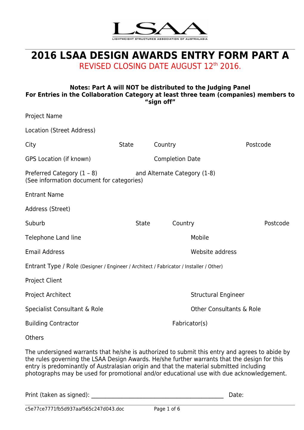 Awards Entry Forms 20160804Page 1 of 5