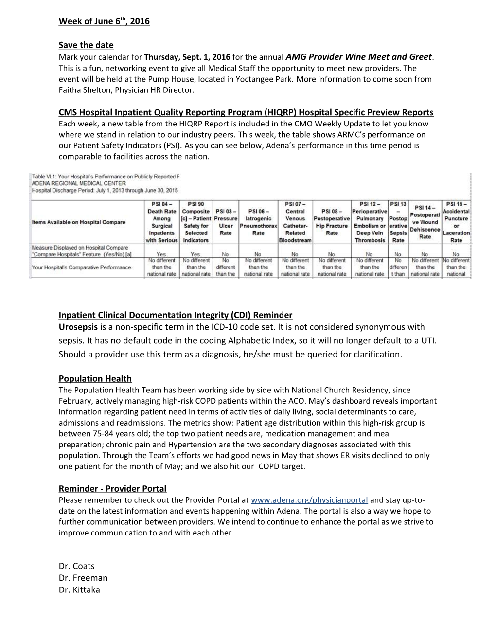 CMS Hospital Inpatient Quality Reporting Program (HIQRP) Hospital Specific Preview Reports