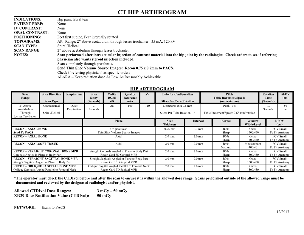 Ct Hip Arthrogram