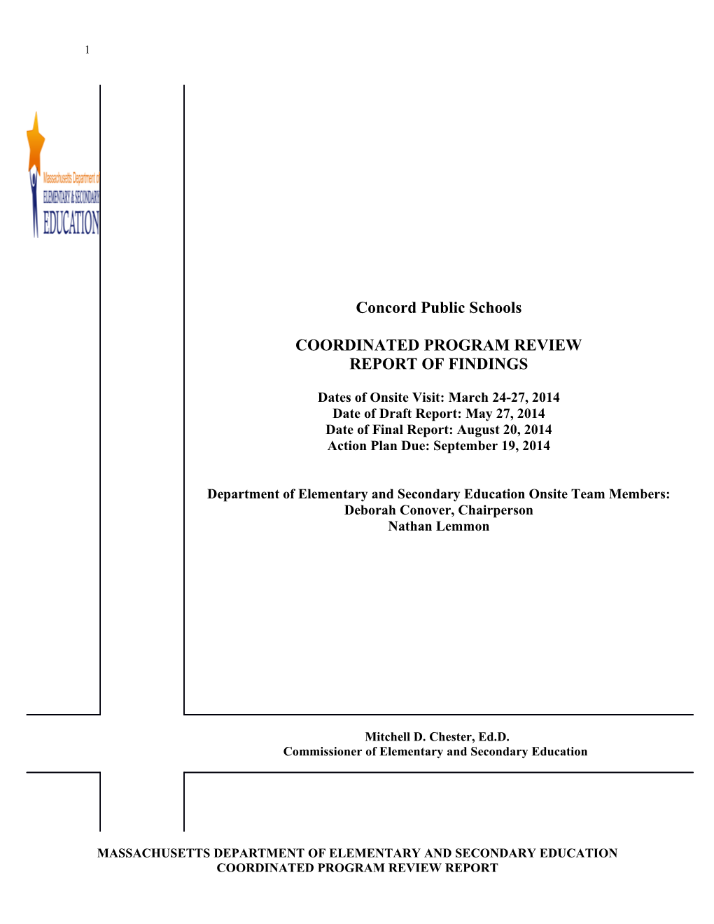 Concord Public Schools CPR Final Report 2014