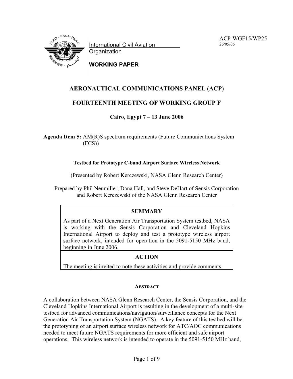 Testbed for Prototype C-Band Airport Surface Wireless Network