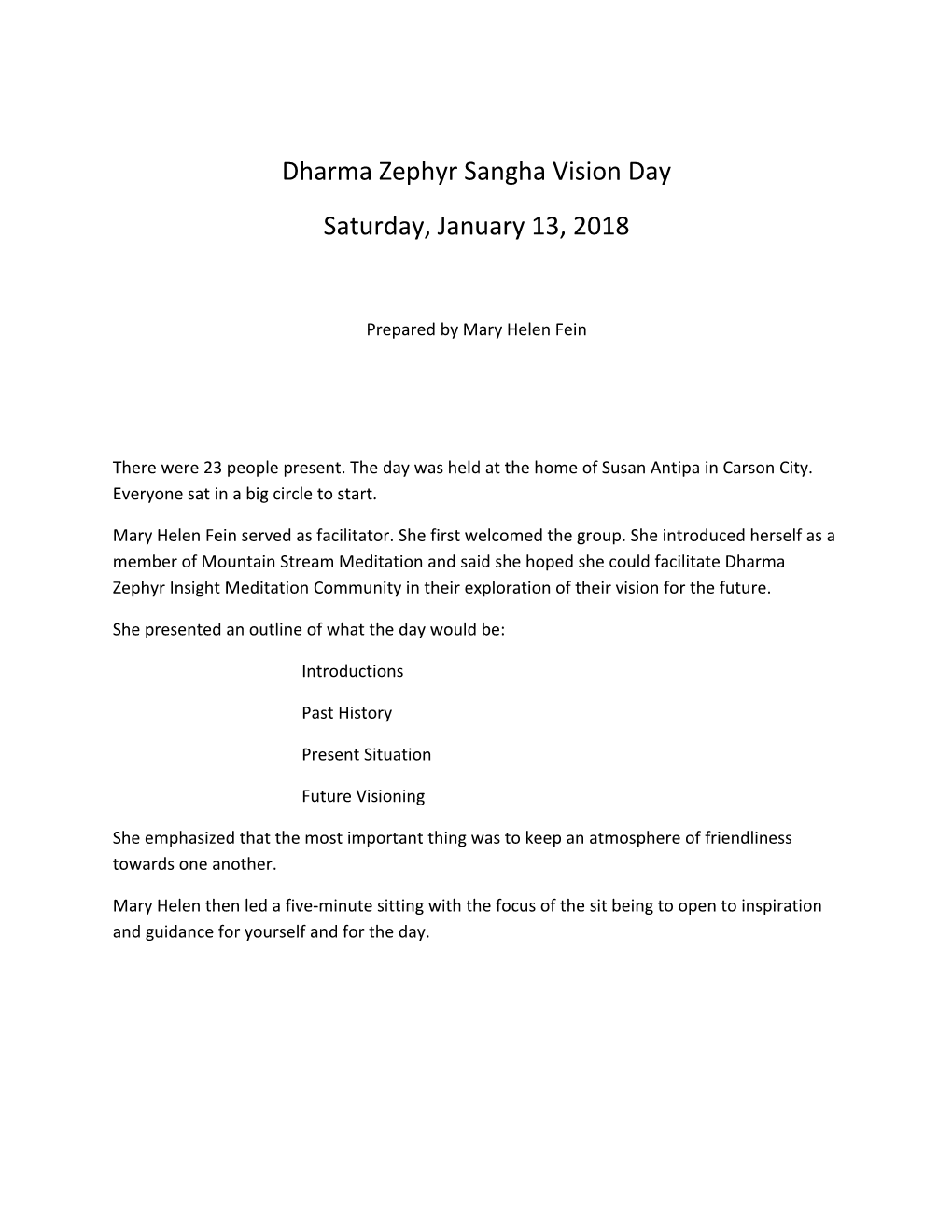 Dharma Zephyr Sangha Vision Day