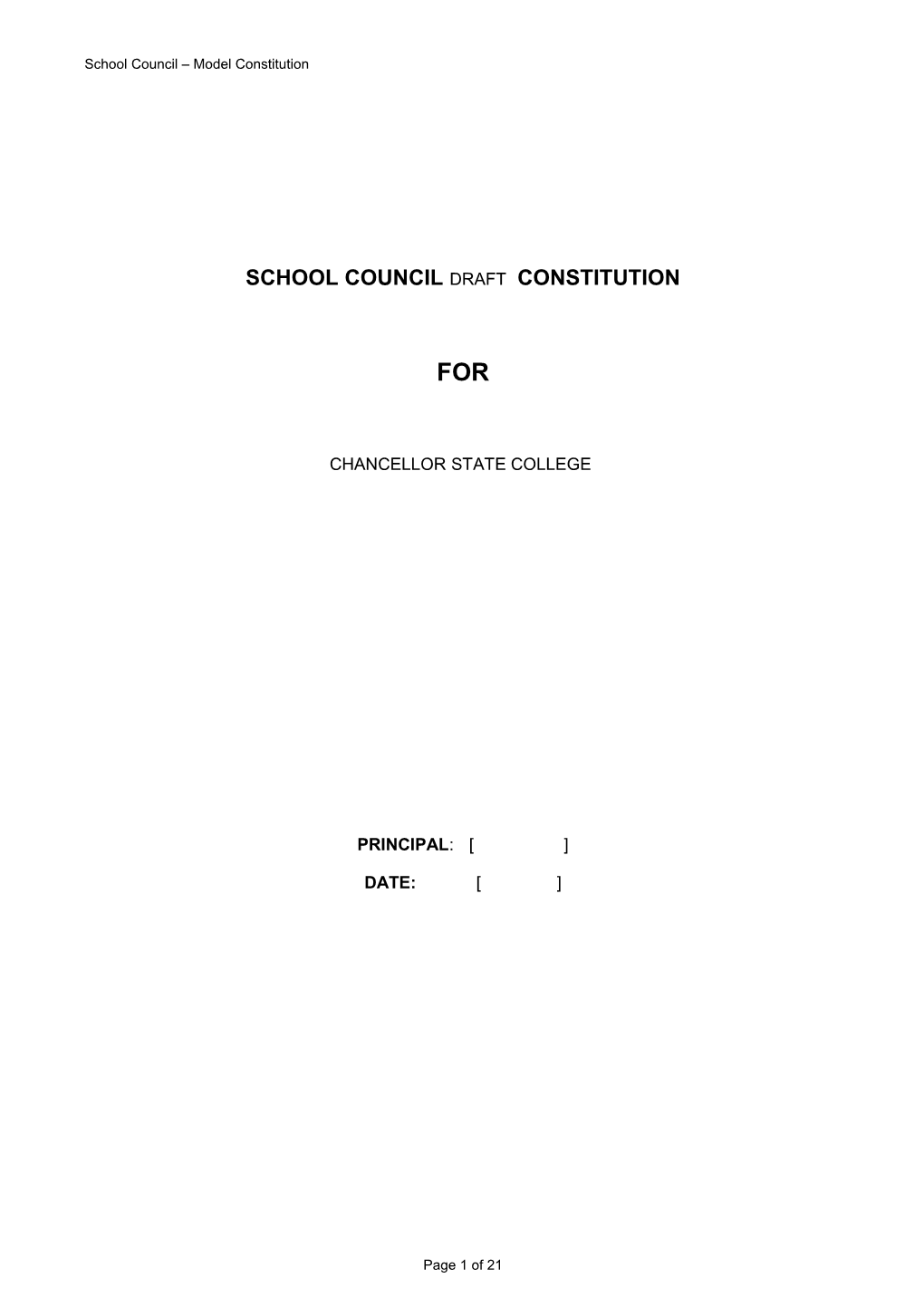 School Council Draft Constitution