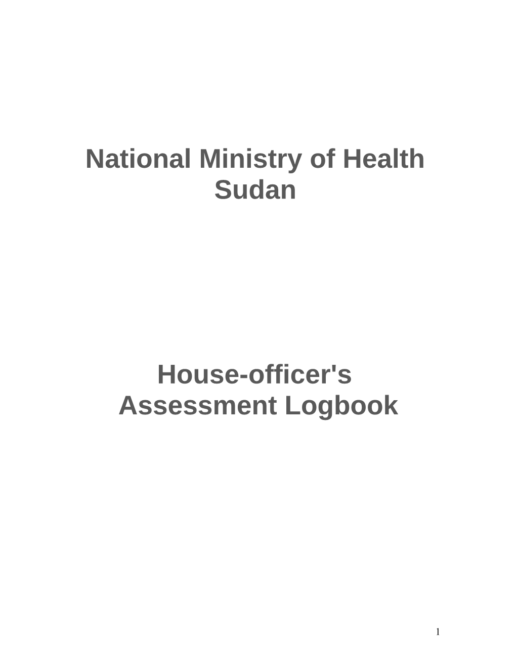 National Ministry of Health Sudan