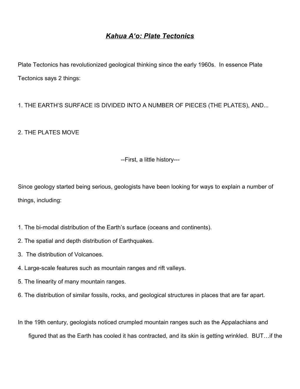 VEST 96, Plate Tectonics