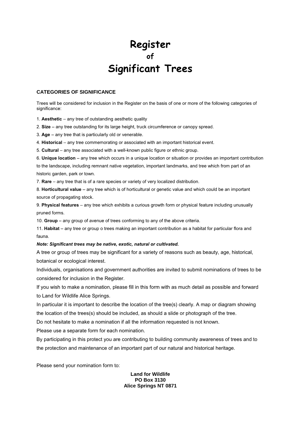 Significant Trees
