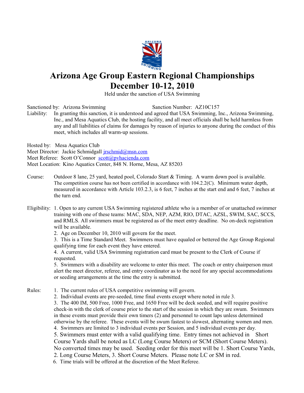 Age Group Central Regional Championships