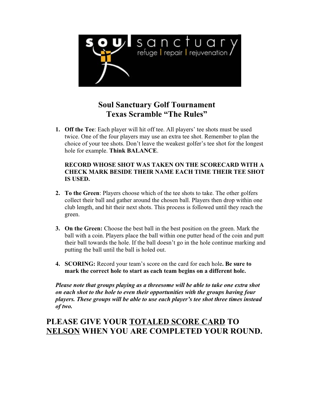 Texas Scramble Format the Rules