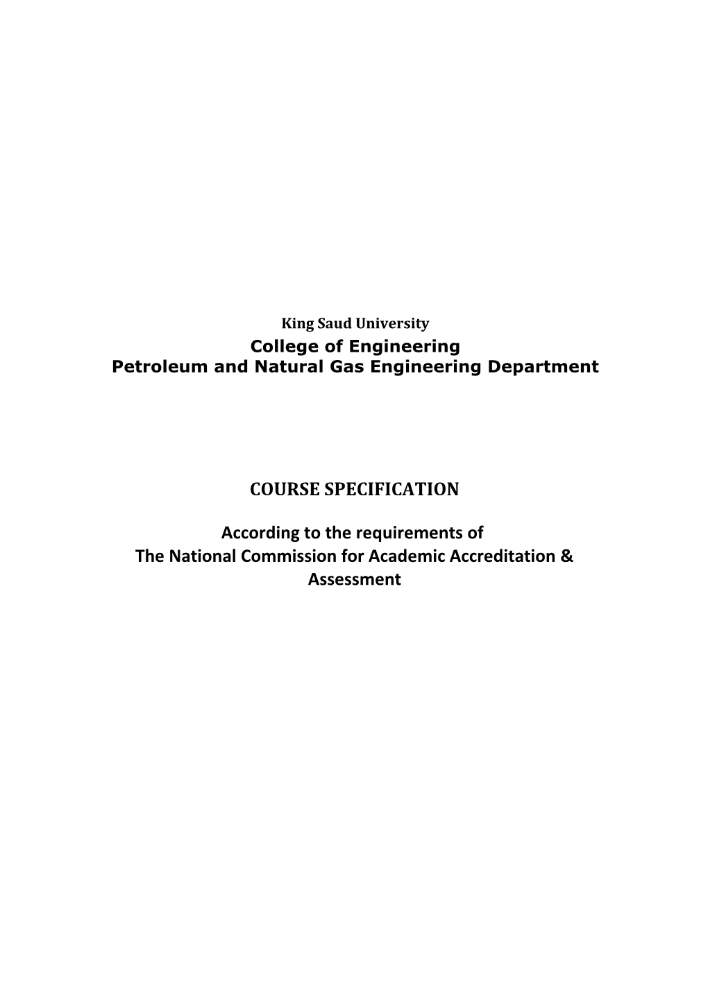 Petroleum and Natural Gas Engineering Department