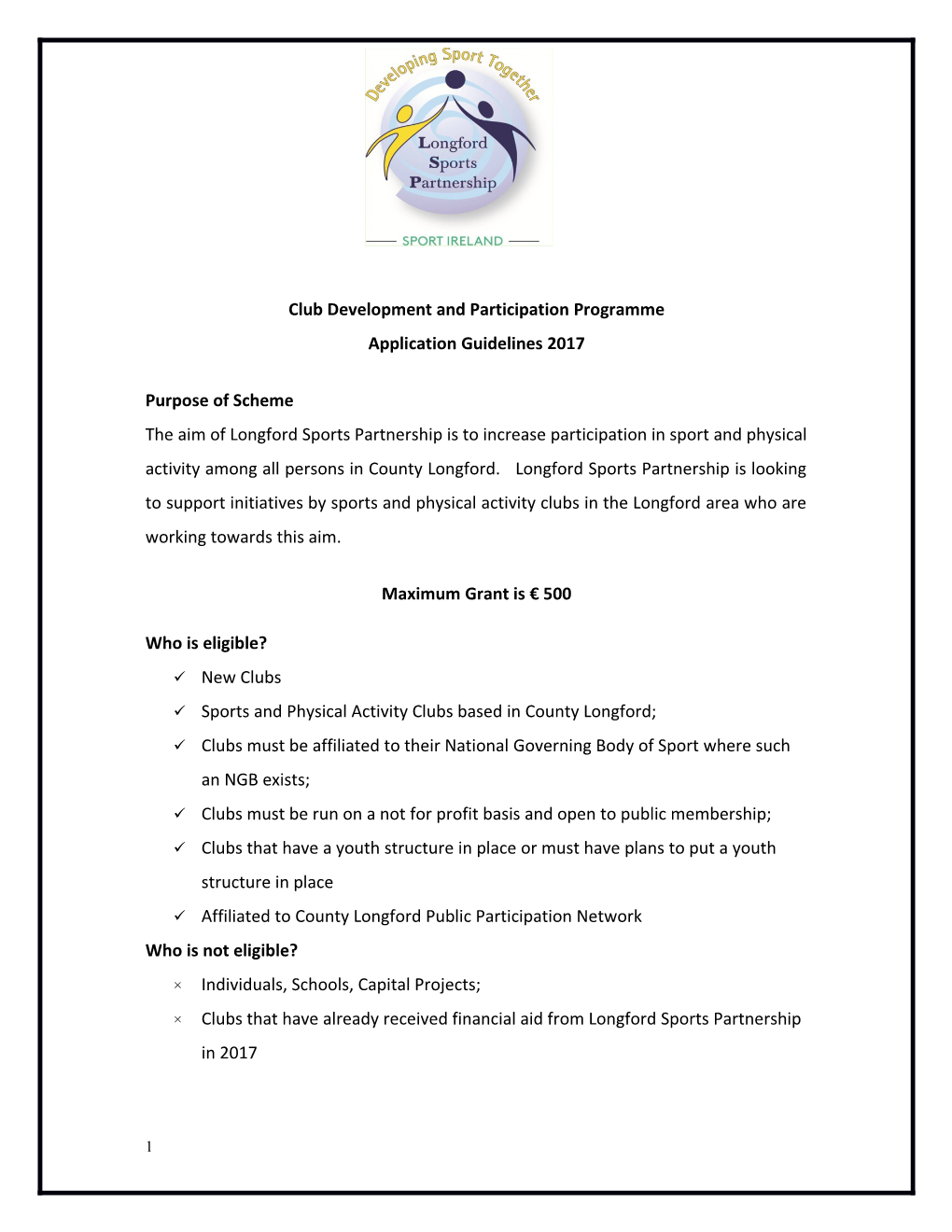 Club Development and Participation Programme