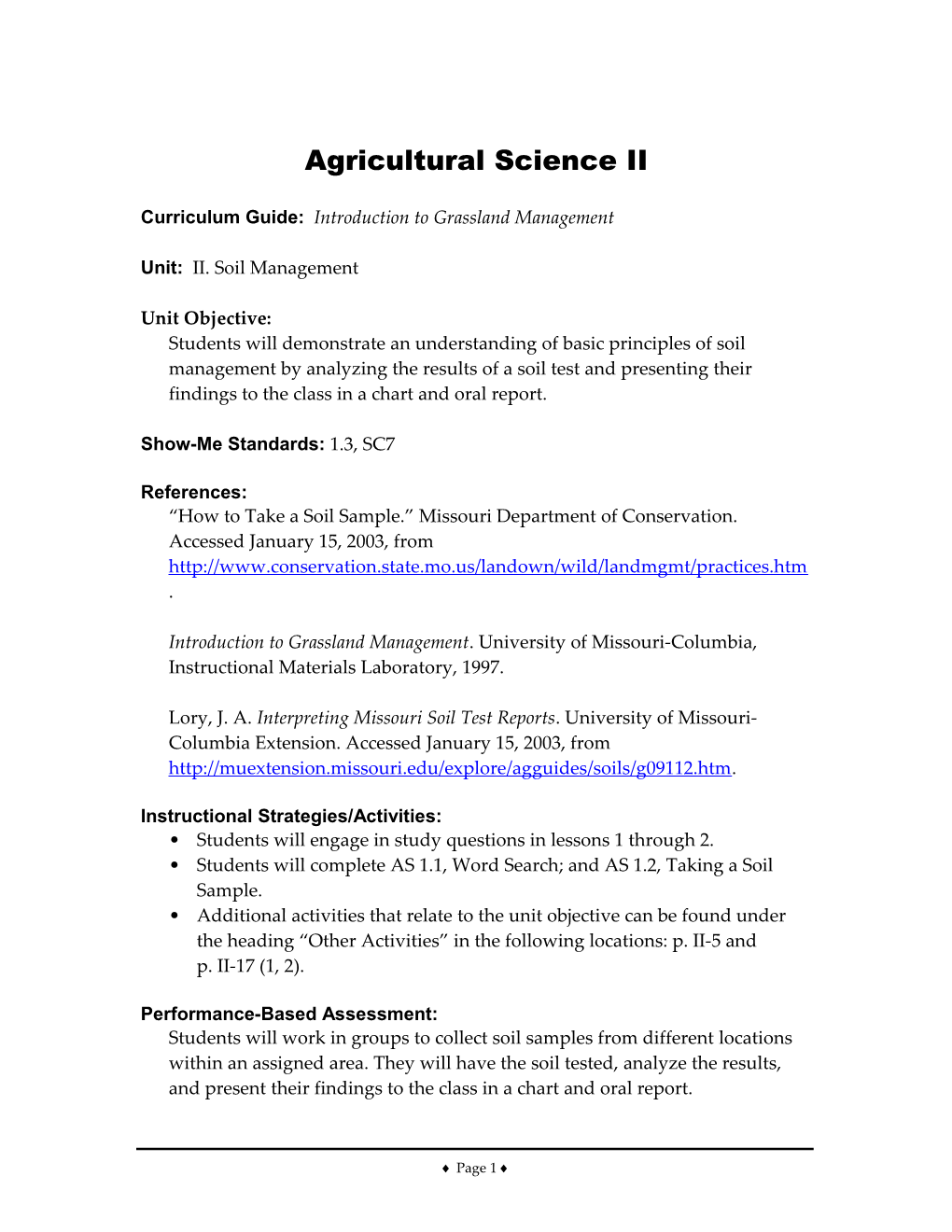Course: Introduction to Grassland Management