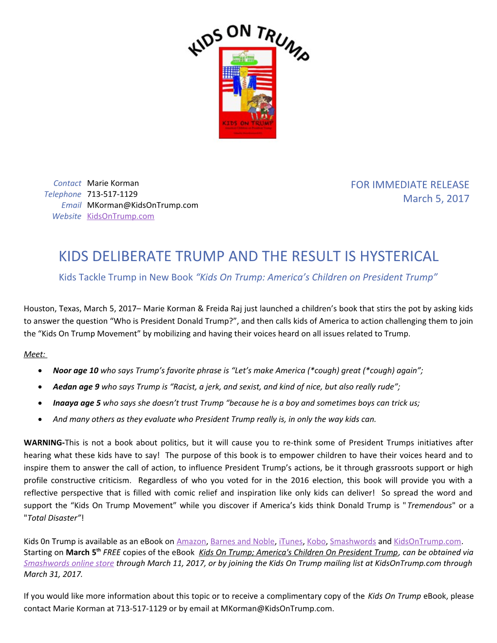 KIDS DELIBERATE TRUMP and the RESULT IS HYSTERICAL