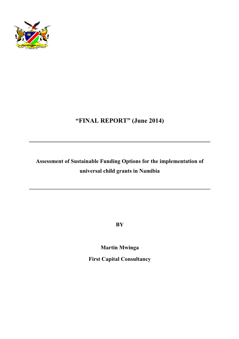 Assessment of Sustainable Funding Options for the Implementation of Universal Child Grants