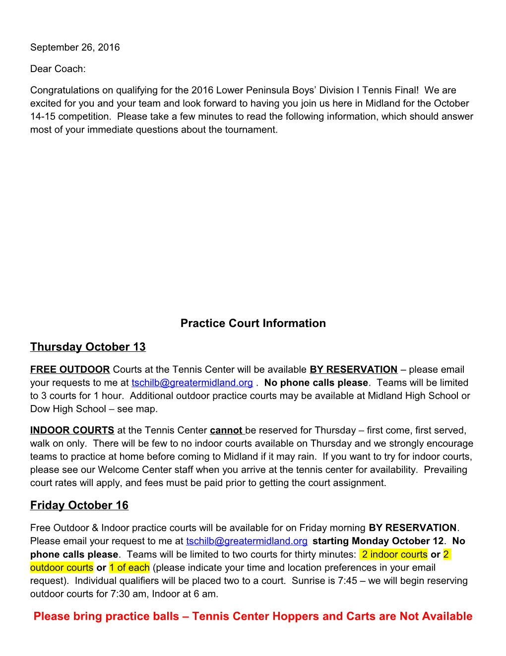 Practice Court Information