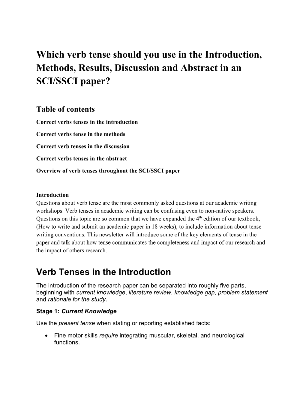 Verb Tenses in Technical Writing