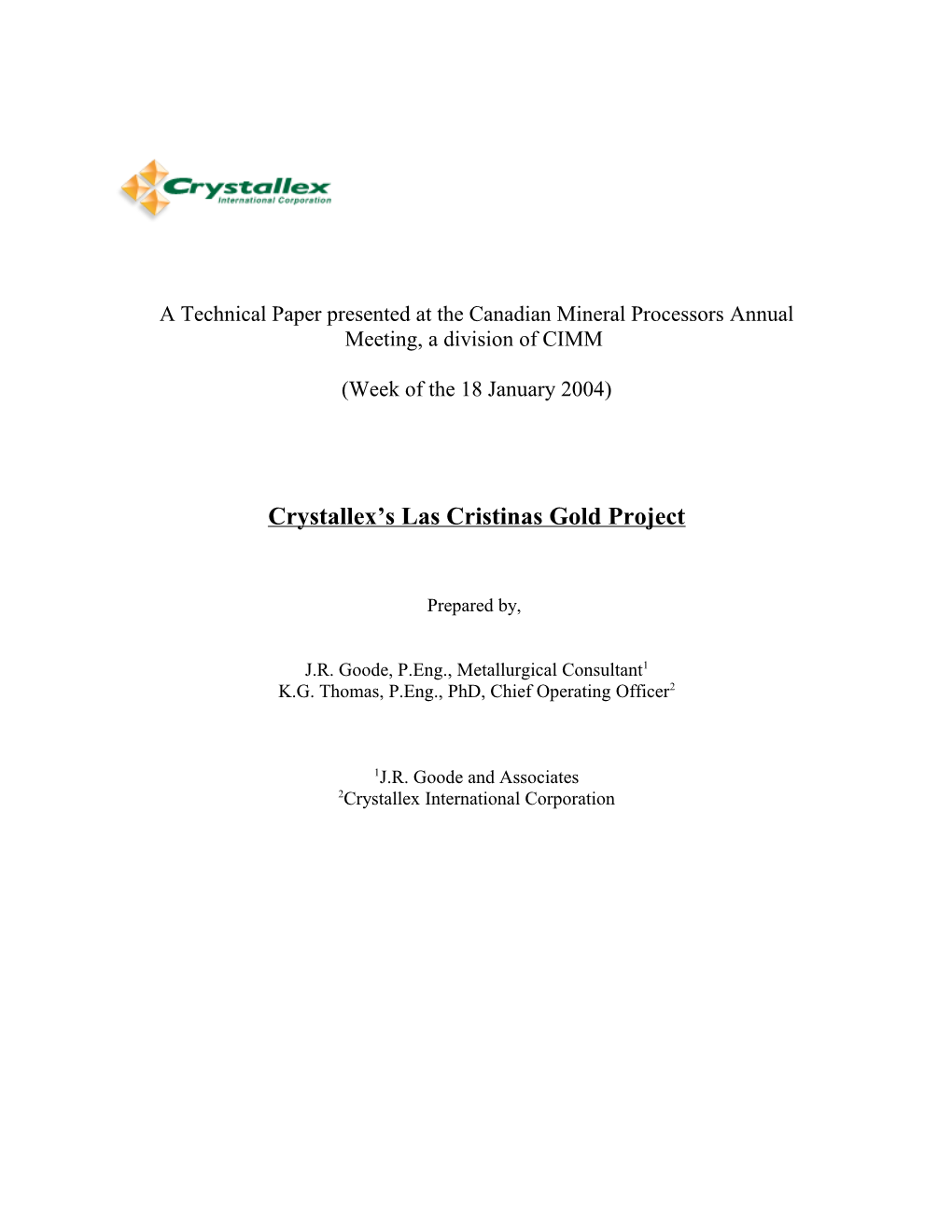 Crystallex S Las Cristinas Gold Project