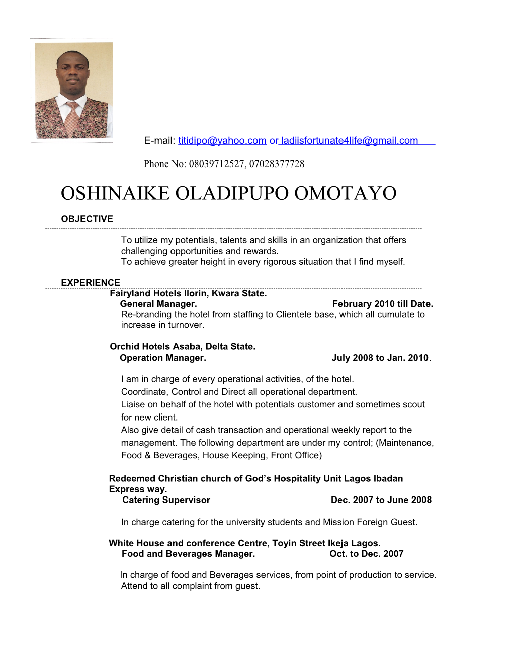 Oshinaike Oladipupo Omotayo