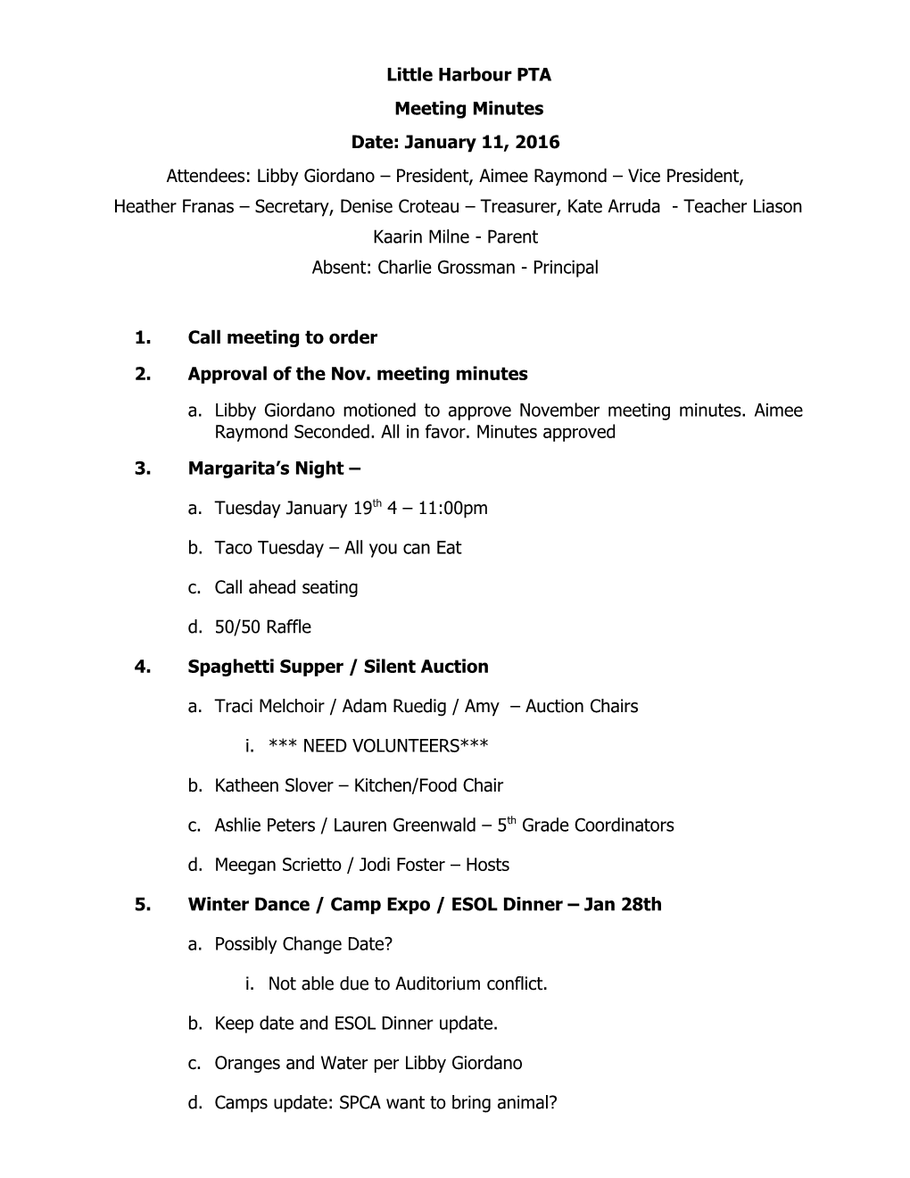 Lhs Pta Meeting Agenda