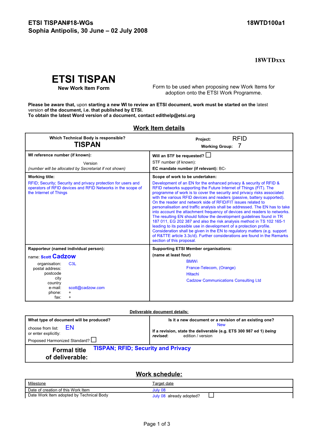 ETSI TISPAN#18-Wgs18wtd100a1