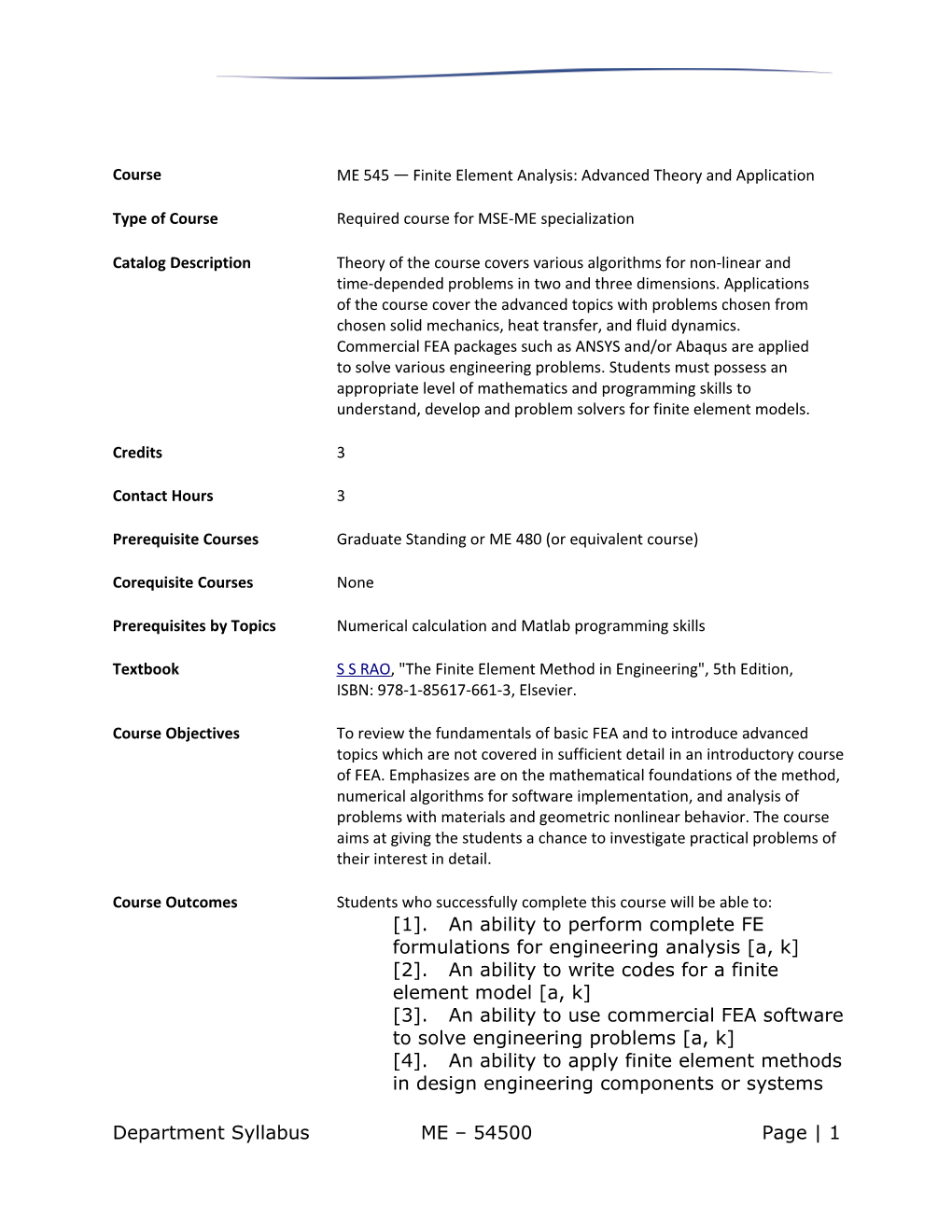 Overview of Basic FEA and Nonlinearity